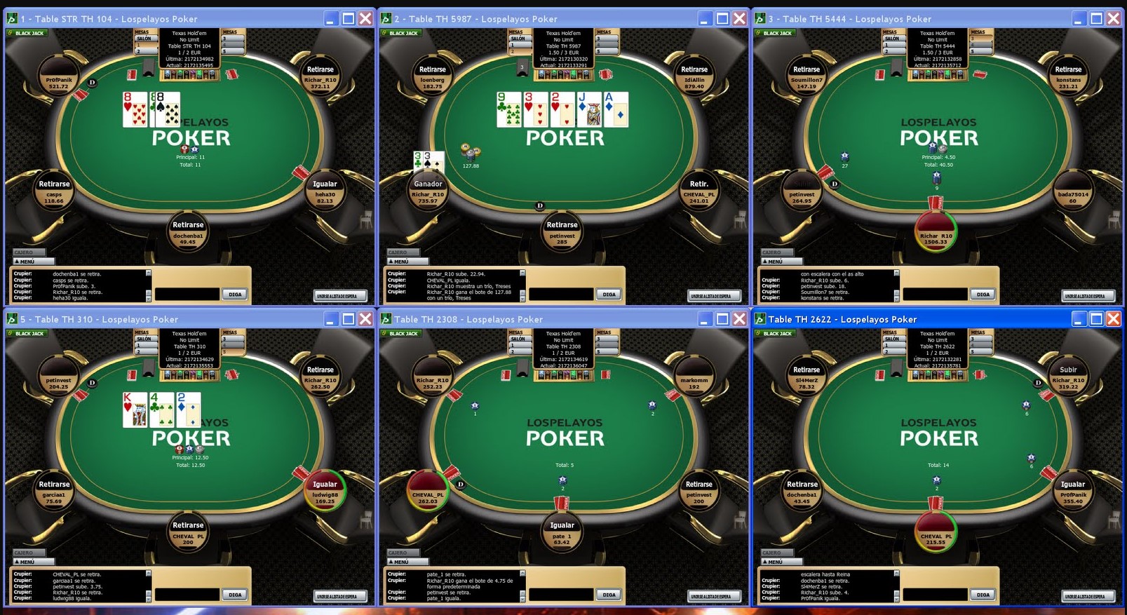 Mesas de poker online